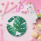 Assiettes En Carton Mariage d'été tropical à Hawaï avec feuille de pal (Fête)