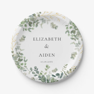 Assiettes En Carton Mariage d'eucalyptus