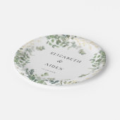 Assiettes En Carton Mariage d'eucalyptus (Angle)