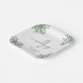 Assiettes En Carton Mariage d'eucalyptus (Angulaire)