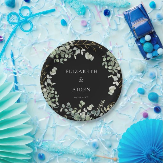 Assiettes En Carton Mariage d'eucalyptus (Fête)