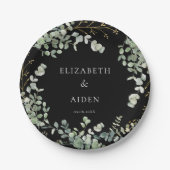 Assiettes En Carton Mariage d'eucalyptus (Devant)