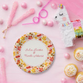 Assiettes En Carton Mariage d'hibiscus tropicaux d'Orange brulé (Fête)