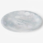 Assiettes En Carton Mariage d'hiver Moderne Élégant Snowflakes (Angle)