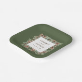Assiettes En Carton Mariage d'hiver vert (Angulaire)