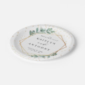 Assiettes En Carton Mariage d'huile d'or géométrique Eucalyptus (Angle)