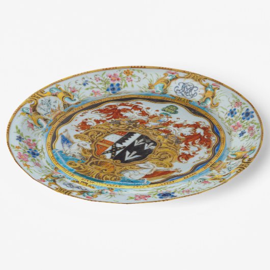 Assiettes En Carton Mariage Dîner De Repas Raffiné Armoiries (Angle)