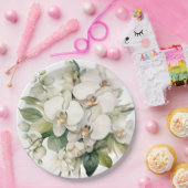 Assiettes En Carton Mariage d'orchidées blanches (Fête)