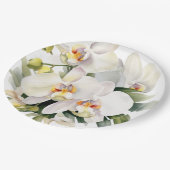 Assiettes En Carton Mariage d'orchidées blanches (Angle)
