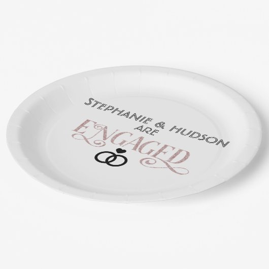 Assiettes En Carton mariage, douche nuptiale, Engagé, Engagement (Angle)