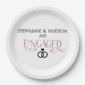 Assiettes En Carton mariage, douche nuptiale, Engagé, Engagement (Devant)