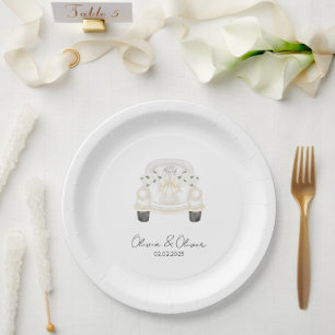Assiettes En Carton Mariage drôle voiture personnalisée mariage