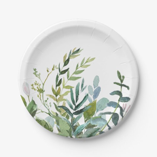 Assiettes En Carton Mariage du bouquet de verdure d'été (Devant)