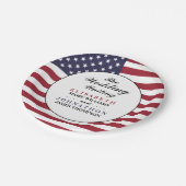 Assiettes En Carton Mariage du drapeau américain (Angle)