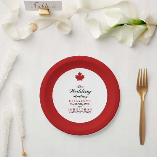 Assiettes En Carton Mariage du drapeau canadien (Mariage)