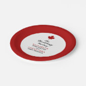 Assiettes En Carton Mariage du drapeau canadien (Angle)