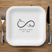 Assiettes En Carton Mariage du symbole M & Mme Infinity