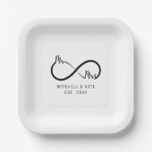 Assiettes En Carton Mariage du symbole M & Mme Infinity (Recto)