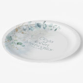 Assiettes En Carton Mariage | Dusty Blue Over the Moon in Love (Angle)