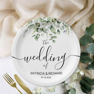 Assiettes En Carton Mariage Élégant à la Verdure