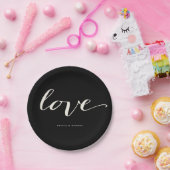 Assiettes En Carton Mariage élégant de calligraphie de manuscrit (Fête)