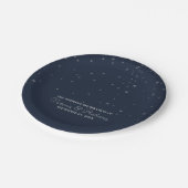Assiettes En Carton Mariage Elegant Marine & Silver Falling Stars (Angle)
