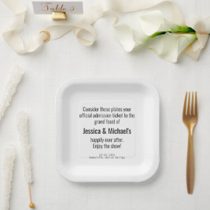 Assiettes En Carton 💍 Mariage Élégant Minimaliste Spirituel