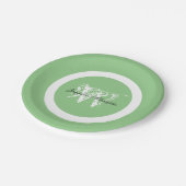 Assiettes En Carton Mariage Élégant Monogramme Nom Chic Pastel Vert (Angle)