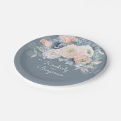 Assiettes En Carton Mariage élégant, Rose poussiéreux et bleu pâle (Angle)