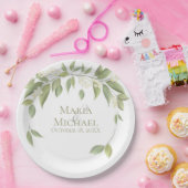 Assiettes En Carton Mariage Elégant Rustique Eucalyptus Botanique (Fête)