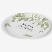 Assiettes En Carton Mariage Elégant Rustique Eucalyptus Botanique (Angle)