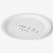 Assiettes En Carton Mariage Élégante calligraphie Créative Noir Blanc (Angle)