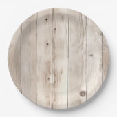 Assiettes En Carton Mariage en bois blanc crème (Devant)