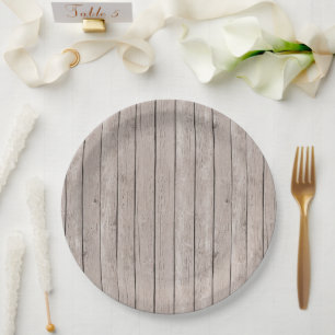 Assiettes En Carton Mariage en bois Brown rustique