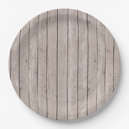 Assiettes En Carton Mariage en bois Brown rustique (Devant)