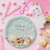 Assiettes En Carton Mariage en marbre Tropical Ocean Beach (Fête)