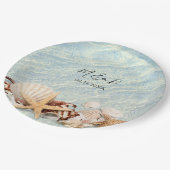Assiettes En Carton Mariage en marbre Tropical Ocean Beach (Angle)