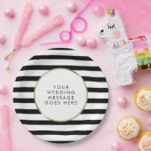 Assiettes En Carton Mariage en or noir et blanc (Fête)