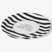 Assiettes En Carton Mariage en or noir et blanc (Angle)