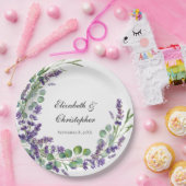 Assiettes En Carton Mariage Eucalyptus Boho Personnalisé (Fête)