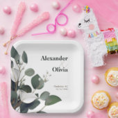 Assiettes En Carton Mariage Eucalyptus moderne (Fête)