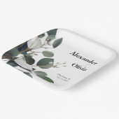 Assiettes En Carton Mariage Eucalyptus moderne (Angulaire)