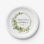 Assiettes En Carton Mariage eucalyptus simple et élégant (Devant)