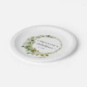 Assiettes En Carton Mariage eucalyptus simple et élégant (Angle)