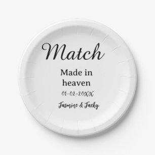 Assiettes En Carton Mariage fait au ciel ajouter nom date calligra sim