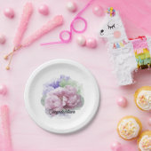 Assiettes En Carton Mariage Félicitations Peonies Plaques en papier (Fête)