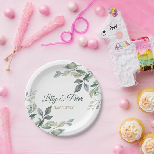Assiettes En Carton Mariage, Fête des mariées Plaques papier personnal (Fête)