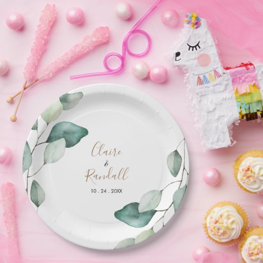 Assiettes En Carton Mariage Feuille classique (Fête)