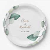Assiettes En Carton Mariage Feuille classique (Devant)