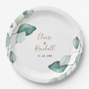 Assiettes En Carton Mariage Feuille classique